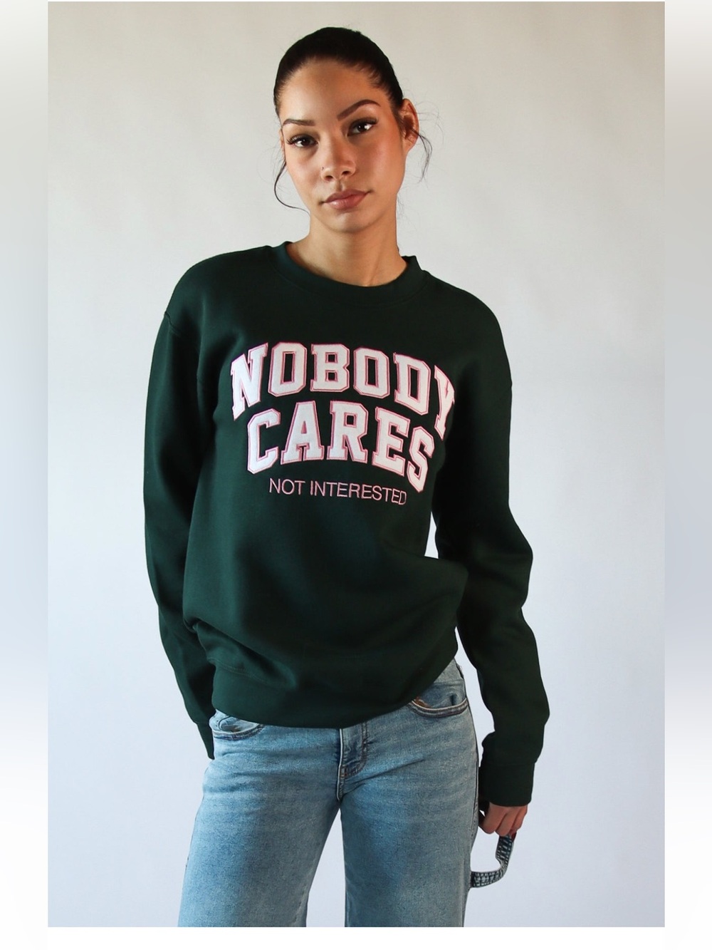 Persaya Dark Green Crewneck Sweatshirt